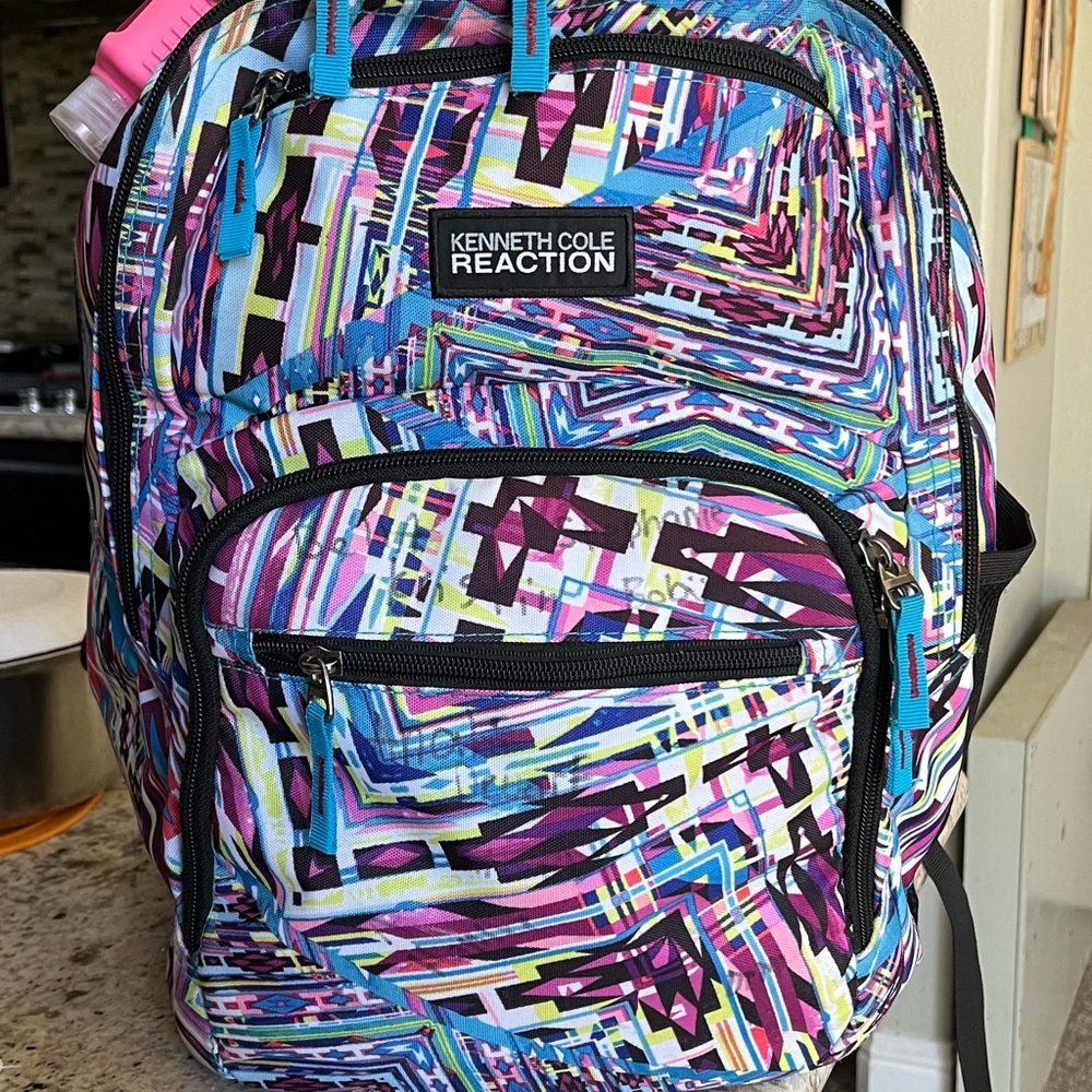 Kenneth Cole Reaction Backpack ~ Pretty Multi Color Full Size